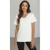 image:imageWiWi Viscose from Bamboo Pajama Tops for Women Super Soft Short Sleeve Tee V Neck Sleep Cooling TShirt Pjs Sleepwear SXXLAraw White