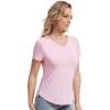 image:imageWiWi Viscose from Bamboo Pajama Tops for Women Super Soft Short Sleeve Tee V Neck Sleep Cooling TShirt Pjs Sleepwear SXXLBpink