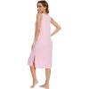 image:imageWiWi Viscose from Bamboo Tank Nightgown for Women Super Soft Summer Sleeveless Cooling Sleep Shirts SXXLApink
