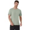 image:imageWiWi Mens TShirts Classic Soft Tee Viscose from Bamboo Loungewear Lightweight Short Sleeves Pajama Sleep Shirt SXXLCcameo Green