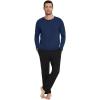 image:imageWiWi Pajamas for Men Viscose Bamboo Super Soft Long Sleeve Pj Set Cooling Crew Neck Loungewear with Pockets SXXLCdark Blueblack