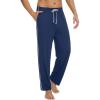 image:imageWiWi Viscose from Bamboo Mens Pajama Pants Soft Lounge Bottoms Sweatpants Sleep Pant Drawstring with Pockets SXXLCnautical Blue