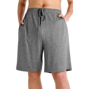 image:imageWiWi Mens Pajama Shorts Super Soft Lounge Bottoms Bamboo Viscose Cooling Sleep Bottom with Pockets S3XAdark Heather Grey