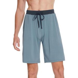 image:imageWiWi Mens Pajama Shorts Super Soft Lounge Bottoms Bamboo Viscose Cooling Sleep Bottom with Pockets S3XDeep Purple