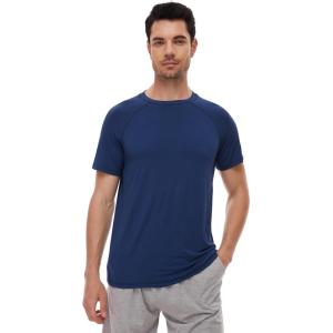 image:imageWiWi Mens TShirts Classic Soft Tee Viscose from Bamboo Loungewear Lightweight Short Sleeves Pajama Sleep Shirt SXXLDnautical Blue