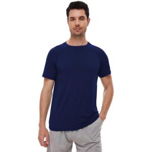 image:imageWiWi Mens TShirts Classic Soft Tee Viscose from Bamboo Loungewear Lightweight Short Sleeves Pajama Sleep Shirt SXXLDnavy