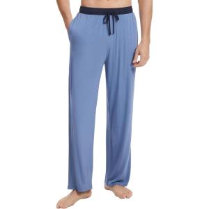 image:imageWiWi Viscose from Bamboo Mens Pajama Pants Soft Lounge Bottoms Sweatpants Sleep Pant Drawstring with Pockets SXXLAfog BlueNautical Blue