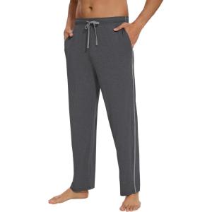 image:imageWiWi Viscose from Bamboo Mens Pajama Pants Soft Lounge Bottoms Sweatpants Sleep Pant Drawstring with Pockets SXXLCdark Heather Grey