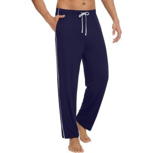 image:imageWiWi Viscose from Bamboo Mens Pajama Pants Soft Lounge Bottoms Sweatpants Sleep Pant Drawstring with Pockets SXXLCnavy