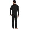 image:imageWiWi Mens Pajamas Set Viscose from Bamboo Long Sleeve Sleepwear Knit Nightwear 2 Pieces Loungewear Sets with Pants SXXLBblack