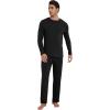 image:imageWiWi Mens Pajamas Set Viscose from Bamboo Long Sleeve Sleepwear Knit Nightwear 2 Pieces Loungewear Sets with Pants SXXLBblack