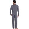 image:imageWiWi Mens Pajamas Set Viscose from Bamboo Long Sleeve Sleepwear Knit Nightwear 2 Pieces Loungewear Sets with Pants SXXLBdark Grey