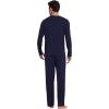 image:imageWiWi Mens Pajamas Set Viscose from Bamboo Long Sleeve Sleepwear Knit Nightwear 2 Pieces Loungewear Sets with Pants SXXLBnavy