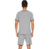 image:imageWiWi Mens Pajamas Set Viscose from Bamboo Short Sleeve Top amp Pajama Shorts Sleepwear Soft Loungewear with Pockets SXXLAheather Grey