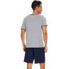 image:imageWiWi Mens Pajamas Set Viscose from Bamboo Short Sleeve Top amp Pajama Shorts Sleepwear Soft Loungewear with Pockets SXXLAheather Greynavy