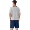 image:imageWiWi Mens Pajamas Set Viscose from Bamboo Short Sleeve Top amp Pajama Shorts Sleepwear Soft Loungewear with Pockets SXXLBlight Heather GreyDeep Blue