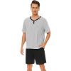 image:imageWiWi Mens Pajamas Set Viscose from Bamboo Short Sleeve Top amp Pajama Shorts Sleepwear Soft Loungewear with Pockets SXXLBash GreyBlack