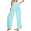 image:imageWiWi Pajama Pants for Women Bamboo Viscose Super Soft Bottoms Plus Size Cooling Wide Leg Casual Lounge Yoga Sweatpants S4XAaqua