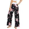 image:imageWiWi Pajama Pants for Women Bamboo Viscose Super Soft Bottoms Plus Size Cooling Wide Leg Casual Lounge Yoga Sweatpants S4XAblackFloral