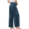 image:imageWiWi Pajama Pants for Women Bamboo Viscose Super Soft Bottoms Plus Size Cooling Wide Leg Casual Lounge Yoga Sweatpants S4XAblue Flowers