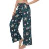 image:imageWiWi Pajama Pants for Women Bamboo Viscose Super Soft Bottoms Plus Size Cooling Wide Leg Casual Lounge Yoga Sweatpants S4XAchristmas Elk on Green