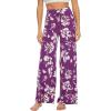 image:imageWiWi Pajama Pants for Women Bamboo Viscose Super Soft Bottoms Plus Size Cooling Wide Leg Casual Lounge Yoga Sweatpants S4XAlight Purple Floral