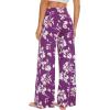 image:imageWiWi Pajama Pants for Women Bamboo Viscose Super Soft Bottoms Plus Size Cooling Wide Leg Casual Lounge Yoga Sweatpants S4XAlight Purple Floral