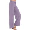 image:imageWiWi Pajama Pants for Women Bamboo Viscose Super Soft Bottoms Plus Size Cooling Wide Leg Casual Lounge Yoga Sweatpants S4XAviolet