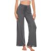 image:imageWiWi Pajama Pants for Women Bamboo Viscose Super Soft Bottoms Plus Size Cooling Wide Leg Casual Lounge Yoga Sweatpants S4XBiron Grey