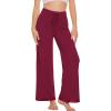 image:imageWiWi Pajama Pants for Women Bamboo Viscose Super Soft Bottoms Plus Size Cooling Wide Leg Casual Lounge Yoga Sweatpants S4XBwine