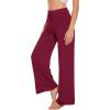 image:imageWiWi Pajama Pants for Women Bamboo Viscose Super Soft Bottoms Plus Size Cooling Wide Leg Casual Lounge Yoga Sweatpants S4XBwine