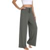 image:imageWiWi Pajama Pants for Women Bamboo Viscose Super Soft Bottoms Plus Size Cooling Wide Leg Casual Lounge Yoga Sweatpants S4XDcharcoal