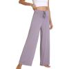 image:imageWiWi Pajama Pants for Women Bamboo Viscose Super Soft Bottoms Plus Size Cooling Wide Leg Casual Lounge Yoga Sweatpants S4XDviolet