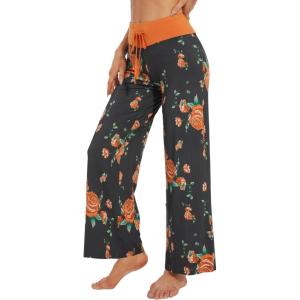 image:imageWiWi Pajama Pants for Women Bamboo Viscose Super Soft Bottoms Plus Size Cooling Wide Leg Casual Lounge Yoga Sweatpants S4XAgreyFloral