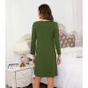 image:imageWiWi Nightgowns for Women Bamboo Viscose Cooling Sleepwear Super Soft Satin V Neck Sleepshirts Long Sleeve Nightshirt S4XAarmy Green