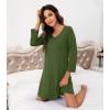 image:imageWiWi Nightgowns for Women Bamboo Viscose Cooling Sleepwear Super Soft Satin V Neck Sleepshirts Long Sleeve Nightshirt S4XAarmy Green