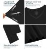 image:imageWiWi Nightgowns for Women Bamboo Viscose Cooling Sleepwear Super Soft Satin V Neck Sleepshirts Long Sleeve Nightshirt S4XAblack