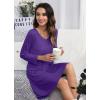 image:imageWiWi Nightgowns for Women Bamboo Viscose Cooling Sleepwear Super Soft Satin V Neck Sleepshirts Long Sleeve Nightshirt S4XAlilac