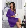 image:imageWiWi Nightgowns for Women Bamboo Viscose Cooling Sleepwear Super Soft Satin V Neck Sleepshirts Long Sleeve Nightshirt S4XAlilac