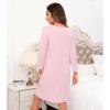 image:imageWiWi Nightgowns for Women Bamboo Viscose Cooling Sleepwear Super Soft Satin V Neck Sleepshirts Long Sleeve Nightshirt S4XApink