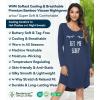 image:imageWiWi Nightgowns for Women Bamboo Viscose Cooling Sleepwear Super Soft Satin V Neck Sleepshirts Long Sleeve Nightshirt S4XBdark BlueEye