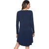 image:imageWiWi Nightgowns for Women Bamboo Viscose Cooling Sleepwear Super Soft Satin V Neck Sleepshirts Long Sleeve Nightshirt S4XBdark BlueEye