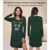 image:imageWiWi Nightgowns for Women Bamboo Viscose Cooling Sleepwear Super Soft Satin V Neck Sleepshirts Long Sleeve Nightshirt S4XBdeep GreenEye