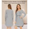 image:imageWiWi Nightgowns for Women Bamboo Viscose Cooling Sleepwear Super Soft Satin V Neck Sleepshirts Long Sleeve Nightshirt S4XBheather GreyCat