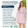 image:imageWiWi Nightgowns for Women Bamboo Viscose Cooling Sleepwear Super Soft Satin V Neck Sleepshirts Long Sleeve Nightshirt S4XBpinkCat