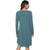 image:imageWiWi Nightgowns for Women Bamboo Viscose Cooling Sleepwear Super Soft Satin V Neck Sleepshirts Long Sleeve Nightshirt S4XBvintage IndigoCat