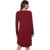 image:imageWiWi Nightgowns for Women Bamboo Viscose Cooling Sleepwear Super Soft Satin V Neck Sleepshirts Long Sleeve Nightshirt S4XBwineCat
