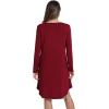 image:imageWiWi Nightgowns for Women Bamboo Viscose Cooling Sleepwear Super Soft Satin V Neck Sleepshirts Long Sleeve Nightshirt S4XCwine