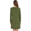 image:imageWiWi Nightgowns for Women Bamboo Viscose Cooling Sleepwear Super Soft Satin V Neck Sleepshirts Long Sleeve Nightshirt S4XDarmy Green