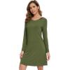 image:imageWiWi Nightgowns for Women Bamboo Viscose Cooling Sleepwear Super Soft Satin V Neck Sleepshirts Long Sleeve Nightshirt S4XDarmy Green